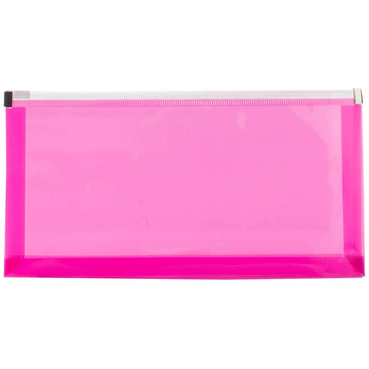 JAM Paper 5" x 10" Plastic Zip Closure Envelopes, 12ct.